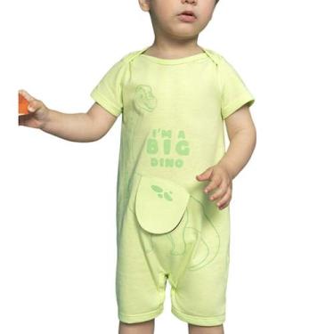 Imagem de Macacão Infantil Masculino Luc.Boo Dino Comilão Malha Verde - 67632, M