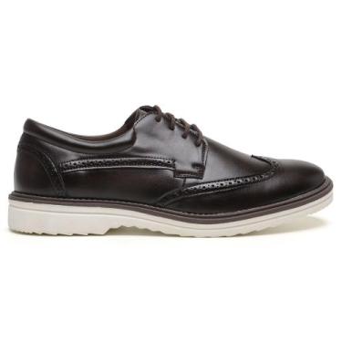 Imagem de Sapato Casual Masculino Derby com Cadarço Confortável Café - West Line