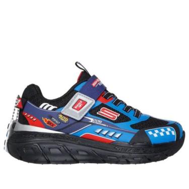 Imagem de Tênis infantil masculino skechers skech tracks 402303l, Azul, Vermelho
