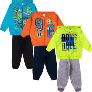 Imagem de Kit 6 Peças Moletom Infantil Juvenil Zíper Capuz Inverno - Aymee, Colo