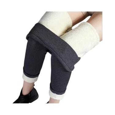 Imagem de Leggings Térmicas Pretas Femininas De Cintura Alta, Sem Costura, Forra