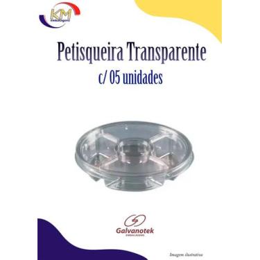 Imagem de Petisqueira transparente 4 divisórias c/05 unid - Galvanotek - salgadi