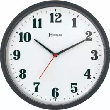 Imagem de Relógio De Parede Quartz 26Cm Original 1 Ano De Garantia, Chumbo