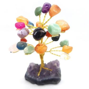 Imagem de Árvore Pedra Natural Dos 7 Chakras Base Drusa Ametista 10cm - Mandala