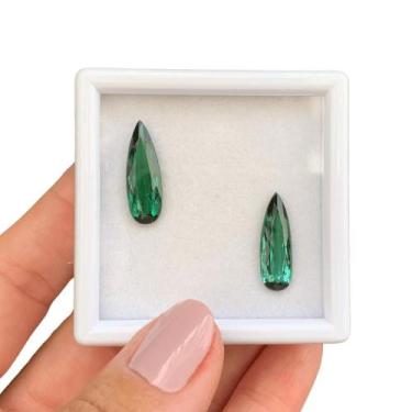 Imagem de Turmalina Verde Azulada Lágrima Gota Par 7,20ct - ENE2ESE