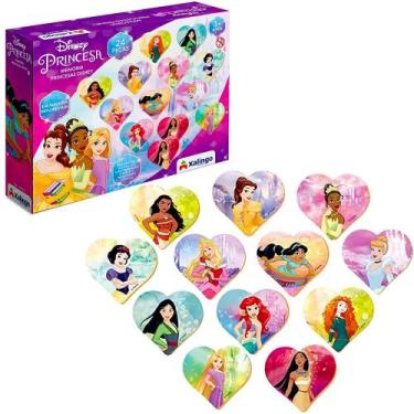 Imagem de Jogo da Memória em Madeira Princesas Disney 24 Peças Xalingo, Jogo da 