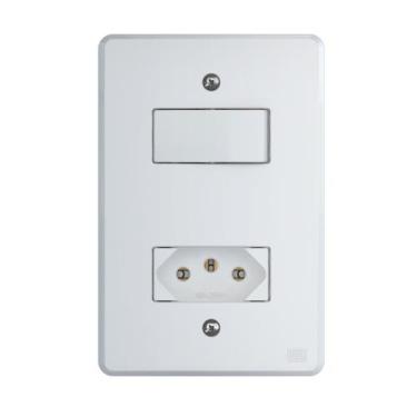 Imagem de Conjunto Interruptor 4x2  - WEG, 1 Tecla Simples 10A + 1 Tomada 20A 25