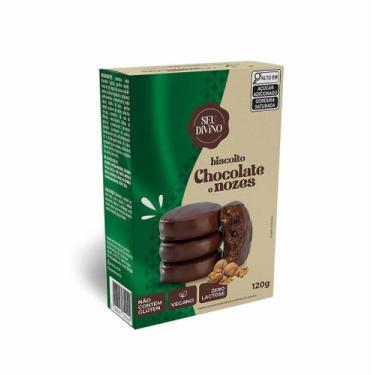 Imagem de Biscoito Chocolate com Nozes Sem Glúten Vegano Zero Lactose 120g - Seu