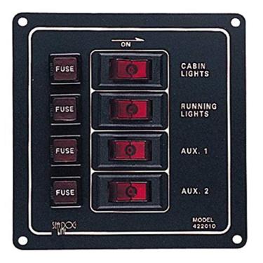 Imagem de Sea Dog 422010-1 Painel vertical de alumínio com 4 interruptores