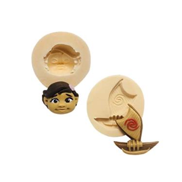 Imagem de Confeitaria dos moldes, F602 MOLDE DE SILICONE KIT 2 MOLDES MOANA CONFEITARIA ARTESANATO