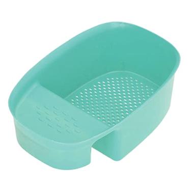 Imagem de Cesta de drenagem para pia, filtro de malha em forma de sela doméstica para resíduos de cozinha, legumes, frutas, cozinha arrumada (verde)