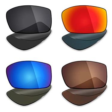 Imagem de 4 pares de lentes polarizadas de substituição Mryok para óculos de sol Costa Del Mar Fantail – Stealth preto/vermelho fogo/azul gelo/bronze marrom