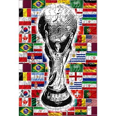 Imagem de Puzzle Taça Copa do Mundo Colorida de 120 peças