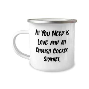 Imagem de Presentes fofos para cães Cocker Spaniel, All You Need is Love and an English Cocker, Caneca divertida de 355 ml para amantes de animais de estimação de amigos