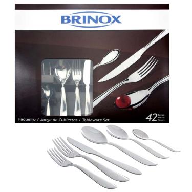 Imagem de Faqueiro Brinox Bellagio em Aço Inox 5103/118 - 42 peças