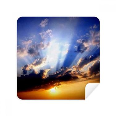 Imagem de Tecido de camurça azul laranja céu nuvens óculos pano pano pano pano pano pano pano pacote com 2