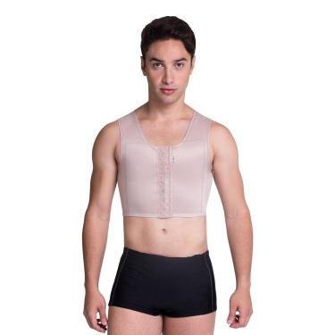 Imagem de Cinta Colete Curto Masculina Postural Modelador Masculino Pós Cirúrgica Operatório Ginecomastia Costas Biobela 1619