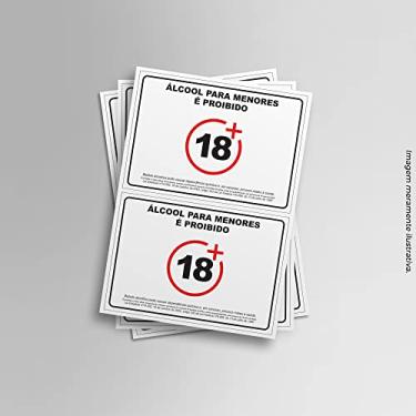 Imagem de Kit 2 Adesivos de Sinalização Proibido Álcool Para Menores 14cmx20cm