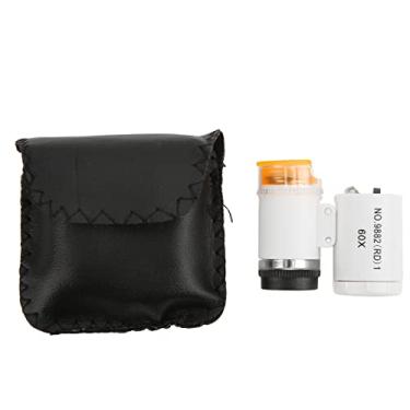 Imagem de Tnfeeon Mini microscópio, microscópio de bolso com função de detecção de dinheiro para gemas, joias, moedas, selos (9882(RD) 1 branco)