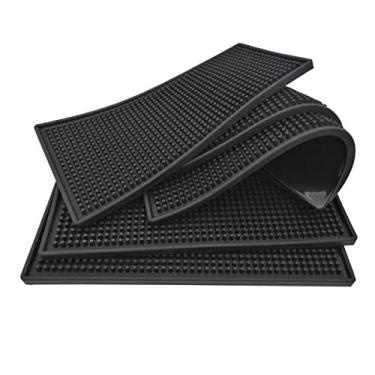 Imagem de Tapete Escorredor De Louça Em Silicone Porta Copos Pratos Bar Mat 30x15 cm