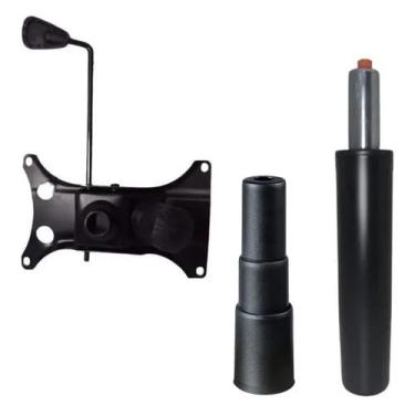 Imagem de Kit Flange 25cm + Pistão Classe 3 + Capa Telescópica Preta para Cadeira de Escritório - Escritex