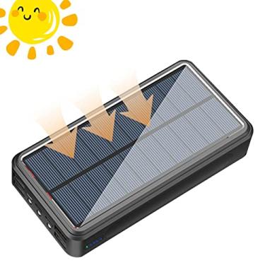 Imagem de Banco de energia do carregador solar, Carregador de reserva de bateria resistente Carregador de painel solar, Bateria Externa Carregador de Celular Durável para Tablet Telefone A/r