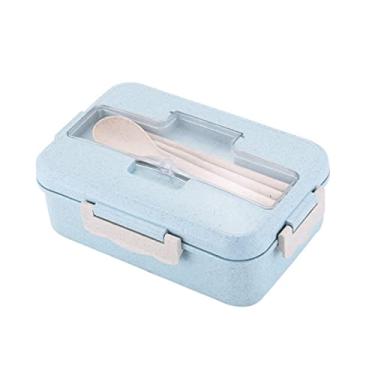 Imagem de Tingpai Ca a Bento à prova de vazamento pa adultos com 3 compa mentos Lanchei pa crianças com colher e pauzinhos Micro s Máquina de lavar louça Ca a de refeição sem BPA com alça