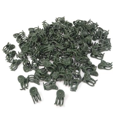 Imagem de Clipes de orquídea verde escuro HONBAY 100 peças com clipes de plástico para plantas e grampos de suporte de orquídeas para apoiar hastes, videiras, talas para crescer na vertical