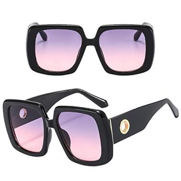 Imagem de Óculos de sol quadrados de grandes dimensões leopardo feminino designer de moda buraco redondo sexy grande óculos de sol masculino óculos de sol de luxo ao ar livre, preto cinza rosa, tamanho único