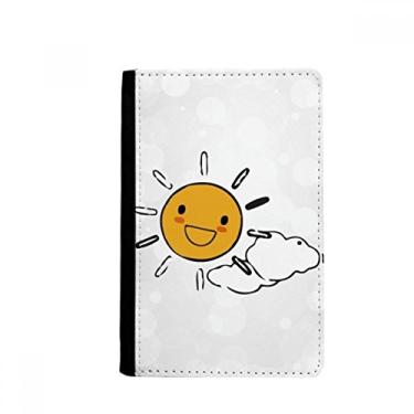Imagem de Clima Sol Nuvem Ilustração Padrão Porta Passaporte Notecase Burse Carteira Capa Cartão Bolsa, Multicolor