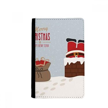 Imagem de Presente de Papai Noel de Natal Ano Novo Suporte de Passaporte Notecase Burse Carteira Capa Cartão Bolsa, Multicolor
