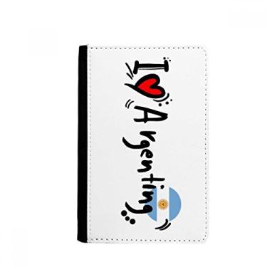 Imagem de I Love Argenting Word Flag Love Heart Illustration Passport Holder Notecase Burse Wallet Cover Card Purse, Multicolor
