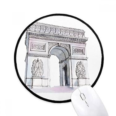 Imagem de DIYthinker Arc De Triomph em Paris, França, tapete redondo para escritório para computador