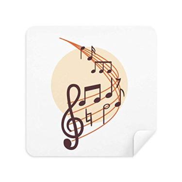Imagem de Pano de limpeza de notas musicais curvas em forma redonda tecido de camurça 2 peças