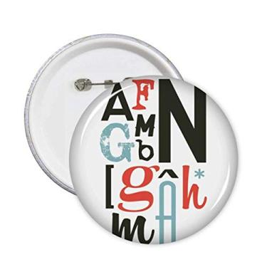 Imagem de Alphabets Elegante Citação Escrita Alfinetes Botão Redondo Decoração de Roupas 5 peças