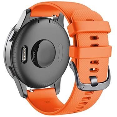 Imagem de HAZELS Pulseira de silicone para Garmin Vivoactive 4 4S Forerunner 245 645 Vivoactive 3 Pulseira inteligente 18 20 22mm Pulseira (Cor: Laranja, Tamanho: 20mm Vivoactive 3)