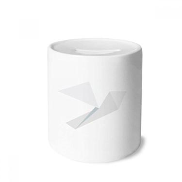 Imagem de DIYthinker Caixa de moedas de cerâmica com estampa de pombo branco abstrato Origami