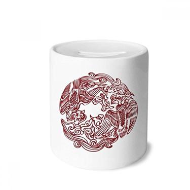 Imagem de DIYthinker Dois porta-moedas chineses de fênix, caixa de dinheiro com caixa de cerâmica para presente de cofrinho