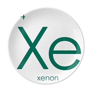 Imagem de Mesa periódica de elementos de química, placa de Xenon a gás raro Xe decorativa de porcelana Salver louças de jantar