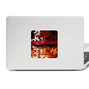 Imagem de Adesivo de vinil para laptop com folhas estilo japonês, decoração de policarbonato