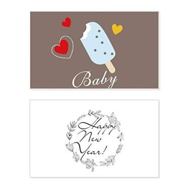 Imagem de Coração azul picolé doce sorvete ano novo festival cartão felicitações mensagem presente