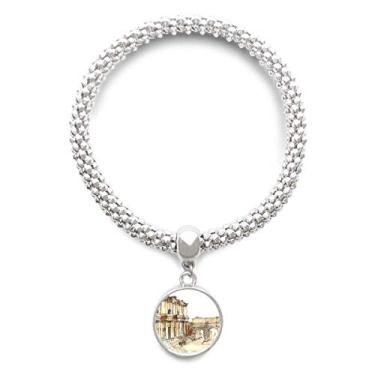 Imagem de DIYthinker Ephesus in Izmir Pulseira de prata com pingente redondo corrente de joias