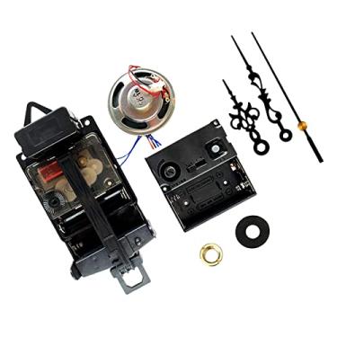 Imagem de Relógio de pêndulo ponteiros pretos, com de música, de som, bateria, mecanismo de melodia, kit de relógio para casa DIY