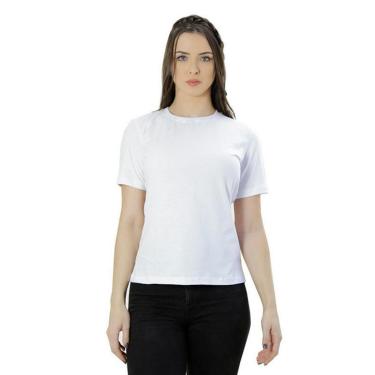 Imagem de Camiseta Ixória Básica Feminina Gola Redonda Branca-Feminino