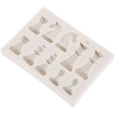 Kit Molde De Silicone Peças De Xadrez Artesanato Resina Doce