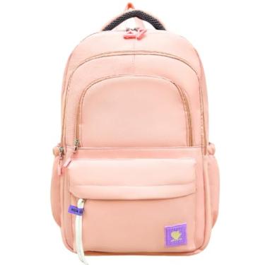 Imagem de Mochila Escolar Juvenil Jovem Adulto Casual Feminina Menina Rosa Lilás Preta Costas Grande Reforçada Passeio Trabalho Resistente Impermeável
