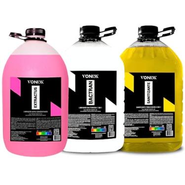 Imagem de Kit Sistema VSC Limpeza de Estofados Sofa Banco Extractus Bactran Sanitizante 5L Vonixx