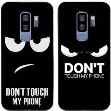 Imagem de 2 peças Don't Touch My Phone impresso TPU gel silicone capa de telefone traseira para Samsung Galaxy (Galaxy S9 Plus / S9+)