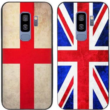 Imagem de 2 peças retrô bandeira do Reino Unido impressa TPU gel silicone capa de telefone traseira para Samsung Galaxy (Galaxy S9 Plus / S9+)