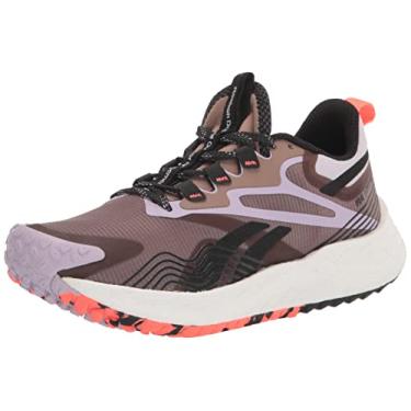 Imagem de Reebok Tênis feminino de corrida e treino Foatride Energy com cadarço, Castanho-acinzentado/roxo oásis/preto, 40